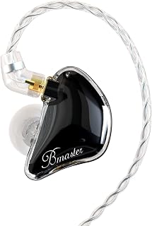 BASN Bmaster Triple Drivers in Ear Monitor Headphone (Black) | sound isolation iem with two detachable mmcx cables,carrying kit fit, ideal for audio engineer musician