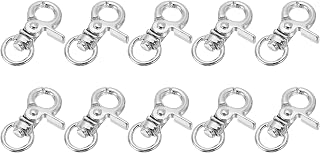 10 Pcs Swivel Snap Hooks for Lanyard, 1.18 x 0.75 Inch Zinc Alloy Metal Carabiner Hooks, Swivel Clips for Leather Crafts, Bags, Camera Straps, Silver