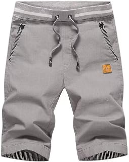 HCSS Men's Bermuda Shorts Summer Chino Shorts Cotton Elasticated with Pocket