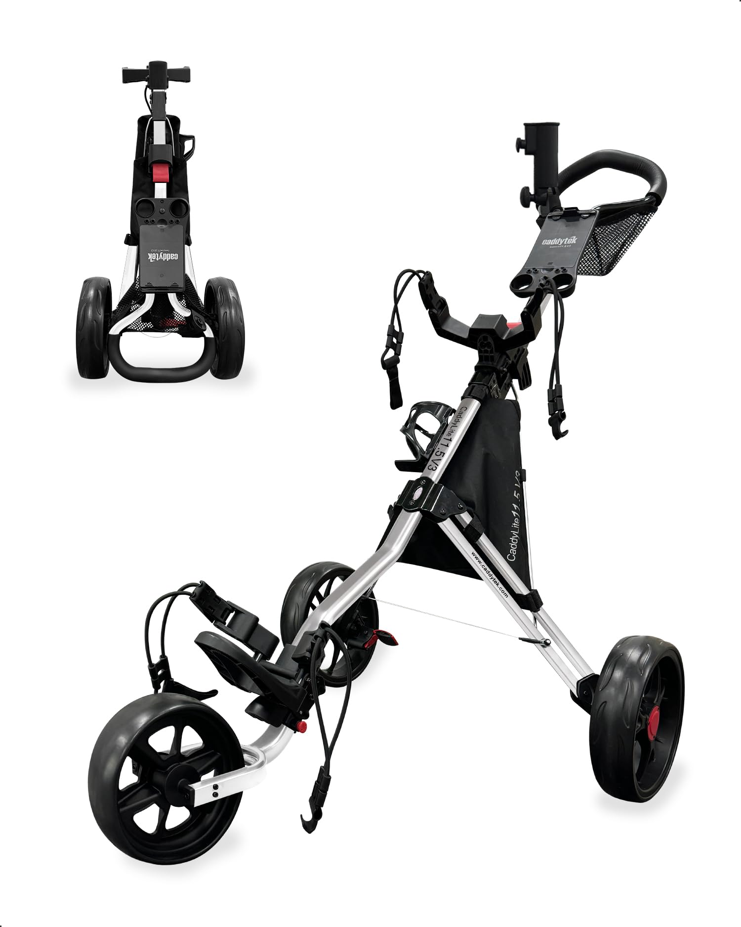 Caddytek CaddyLite 11.5 V3 3 Wheel Golf Push Cart - SuperLite Deluxe, Lightweigh