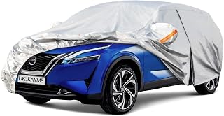 Kayme 6 Layers SUV Car Cover Waterproof Breathable, Outdoor Full Cover Rain Sun Dust All Weather Protection, Fit Qashqai, Sportage, Tiguan, T-ROC, Grandland, Tucson, E-Pace etc. (Up To 460cm) YM