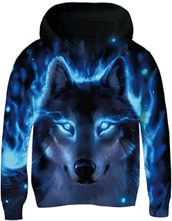 Fanient Pullover Boys Girls Fleece Hoodie with 3D Print Hoodie for Children with Kangaroo Pockets