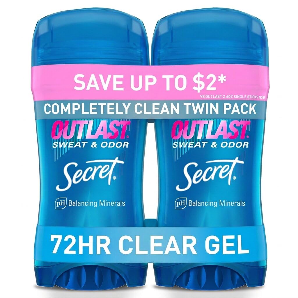 Secret Antiperspirant Deodorant for Women Completely Clean 2.6 oz Pack of 2 | 72