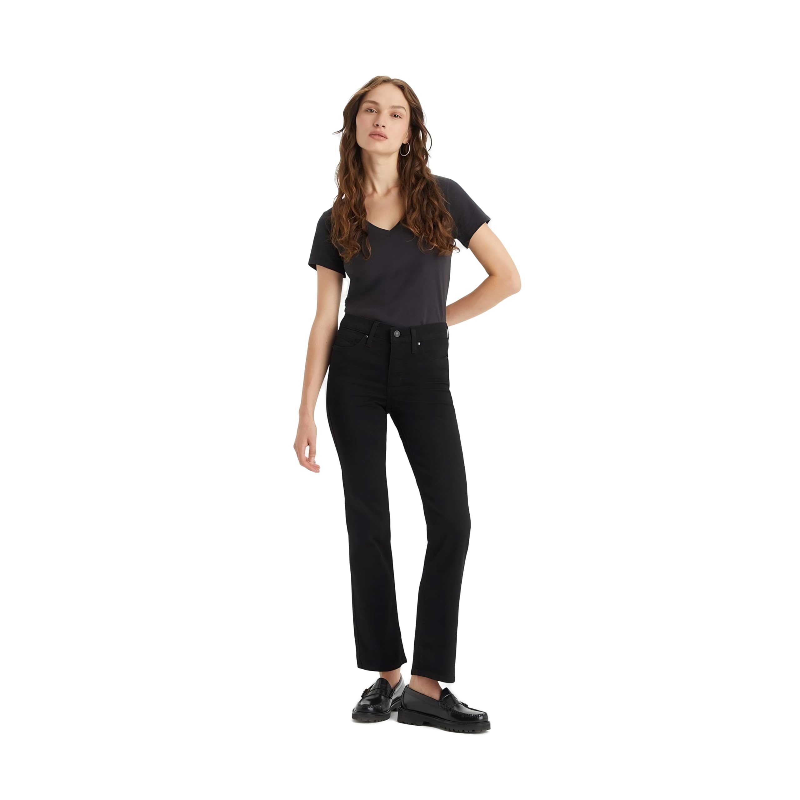Levi's Damen Jeanshose 314 Shaping mit Stretch-Anteil, Straight Fit, Schwarz (Bl