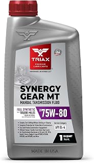 TRIAX Synergy Gear Max MT 75W-80 GL-4, Full Synthetic Manual Transmission and Gear Box (1 Quart)
