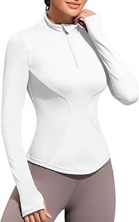 JoyGirl Running Jackets for Women Zip Up Athletic Yoga Gym Sports Shirt Long Sleeve Crop Top with Thumb Holes