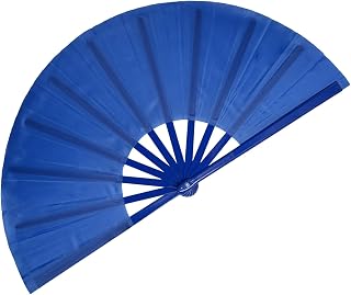 dmjuncong Abanico de mano plegable grande de 13 pulgadas, ventilador de mano Clack para baile en línea, festivales de música, carnaval, boda, decoración del hogar y refrigeración en varias ocasiones
