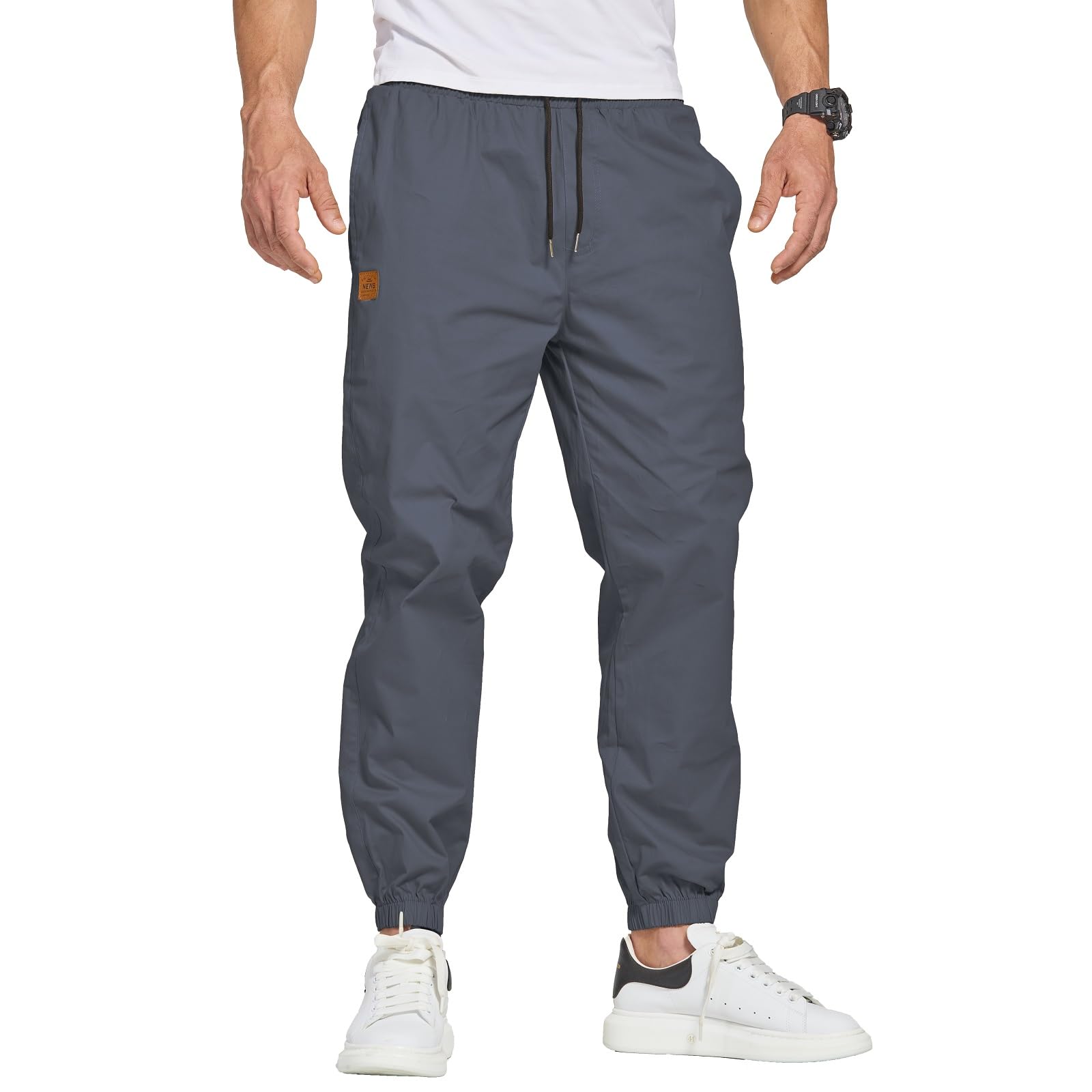 ZOXOZ Men's Work Trousers Casual Sport Slim Fit Joggers Long Pants with Pockets