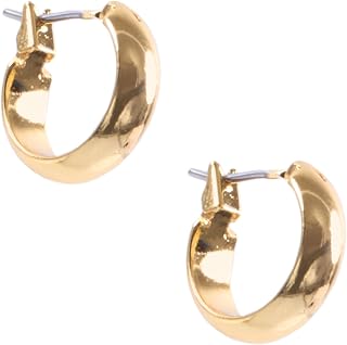 Anne Klein Gold Tone Small Hoop Earrings for Women – Click Top Hoop Earrings, Classic Gold Fashion Jewelry Hoops