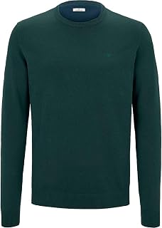 TOM TAILOR Men's Basic Plus Size Sweater with Embroidered Logo
