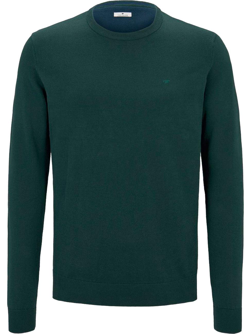 TOM TAILOR Men's Basic Plus Size Sweater with Embroidered Logo