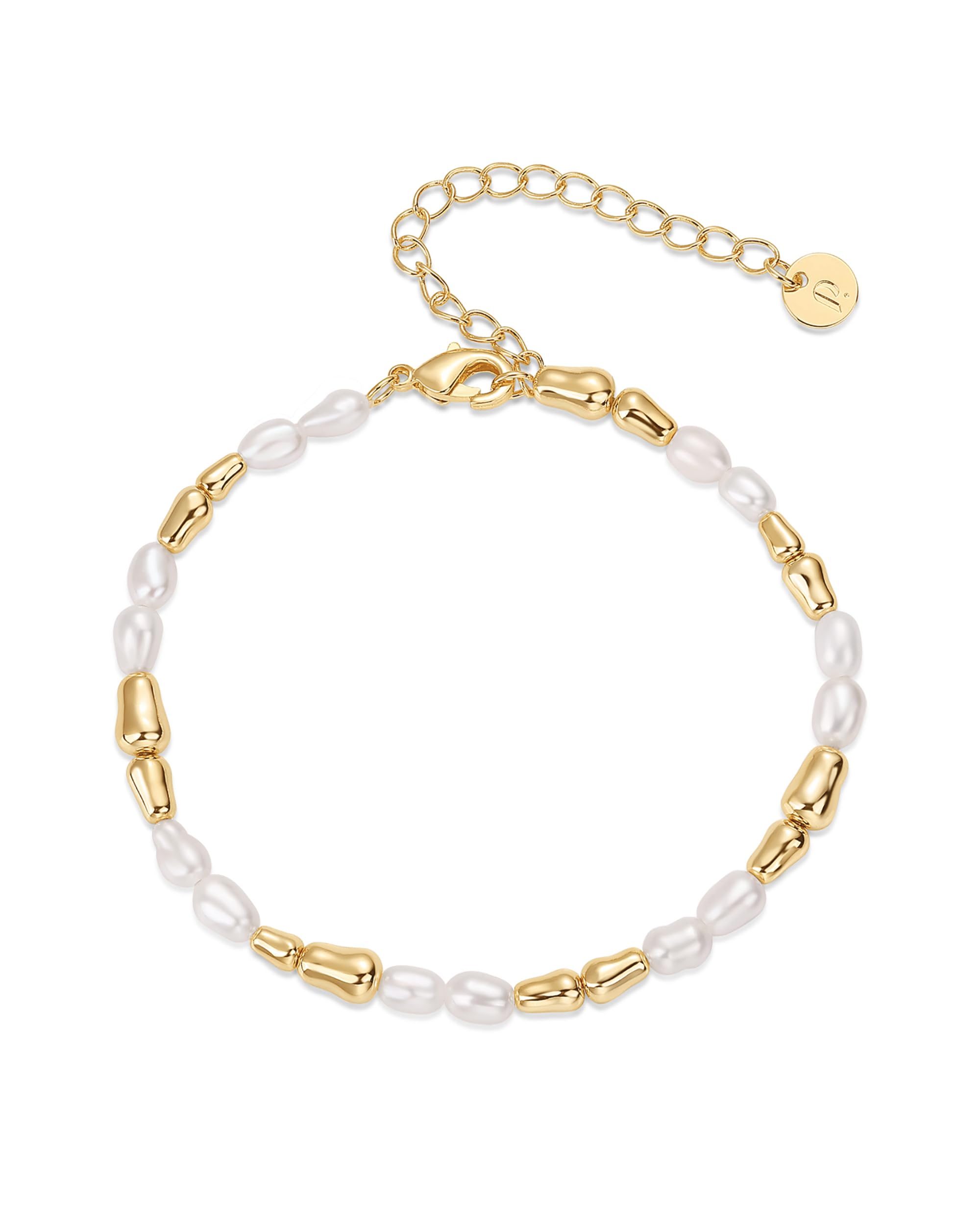 PAVOI 18K Gold Plated Beaded Freshwater Cultured Pearl Bracelet for Women | Dain
