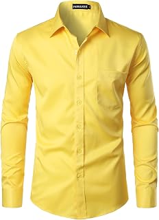 Parklees Men's Shirt, Urban, Fashionable, Casual, Business, Slim Fit, Long Sleeve, Button Down Shirt with Pocket