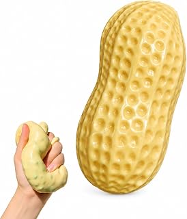 Crunchy Peanut Squishies ASMR Toy, Bead Filled Realistic Bar Stress Ball | Soft Sensory Play Moldable Squishies body is easy to press, stretch, and reshape for relaxing hands-on play