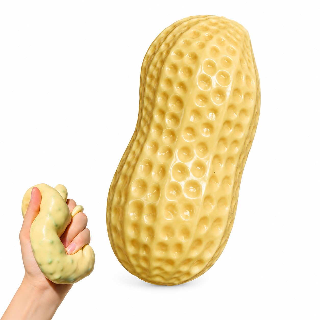 Crunchy Peanut Squishies ASMR Toy, Bead Filled Realistic Bar Stress Ball | Soft 