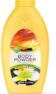 R-NEU Body Bath Powder for Women, 100% Talc-Free, Luscious Fresh Vanilla Fragrance Dusting Powder, 8oz, Extra Large Bottle
