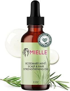 Mielle Organics Rosemary Mint Hair Oil with Biotin, 2 oz | Hair strengthening oil, with biotin & castor oil, dry scalp care, split end support, frizz smoothing