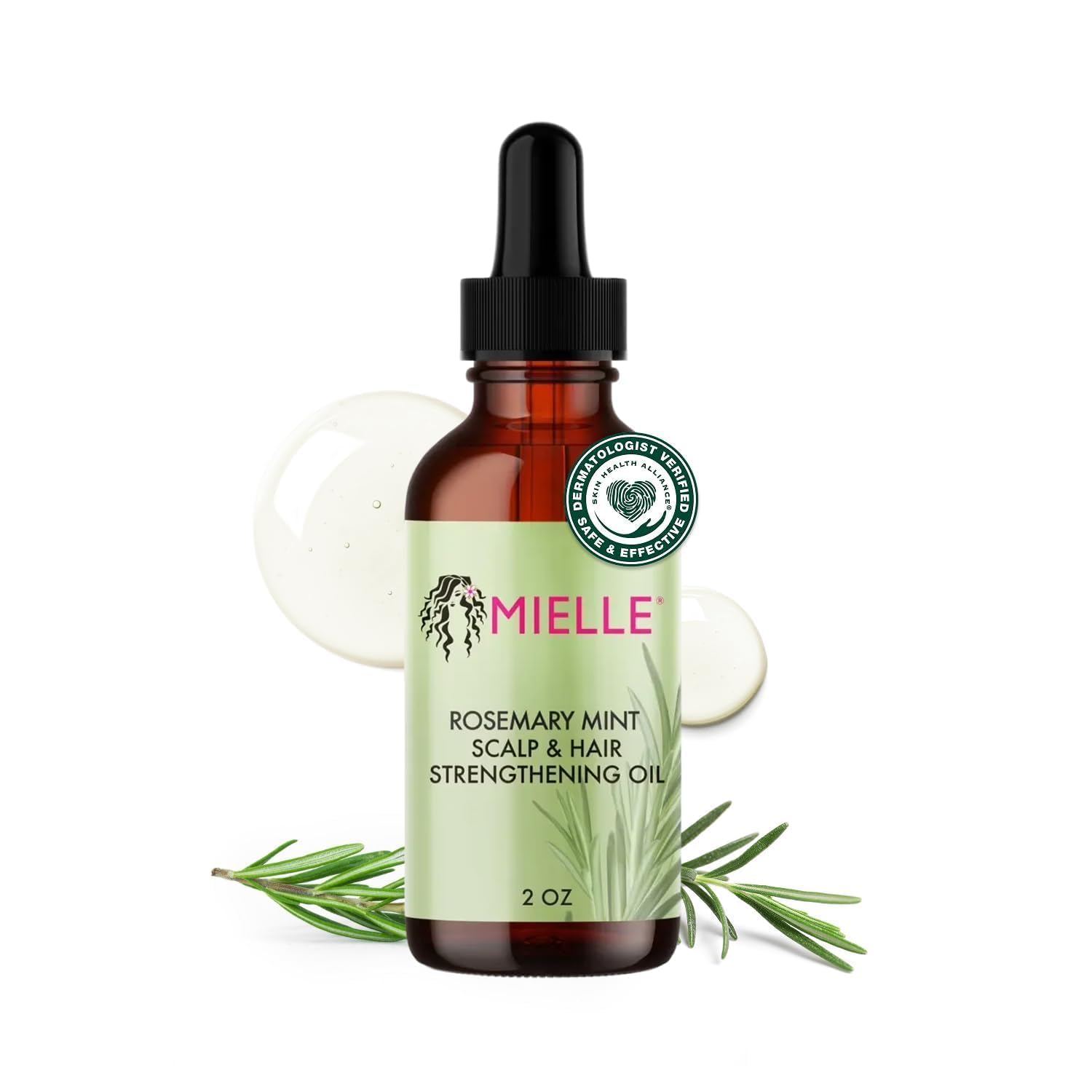 Mielle Organics Rosemary Mint Hair Oil with Biotin, 2 oz | Hair strengthening oi