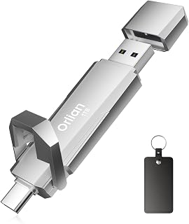 1TB External SSD USB Solid State Drive up to 1000MB/s Dual USB C+A 3. 2 Thumb Drive