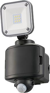 Ohm Electric monban Sensor Light Security Sensor Light 1 Light Battery Operated 400 Lumens Daylight Color Motion Sensor High-Speed Flash Intimidation Outdoor Security Light LS-B40W1 07-8805 OHM