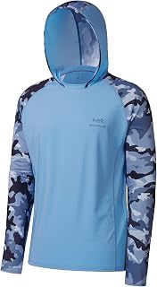 Bassdash Men’s UPF 50 Performance Fishing Shirt Cooling Hoodie Camo Long Sleeve FS17M