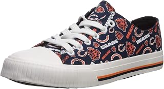 FOCO Womens NFL Team Logo Ladies Fashion Repeat Print Low Top Canvas Sneakers Shoes