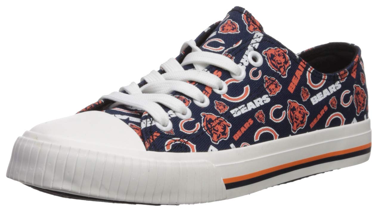 FOCO Womens NFL Team Logo Ladies Fashion Repeat Print Low Top Canvas Sneakers Sh