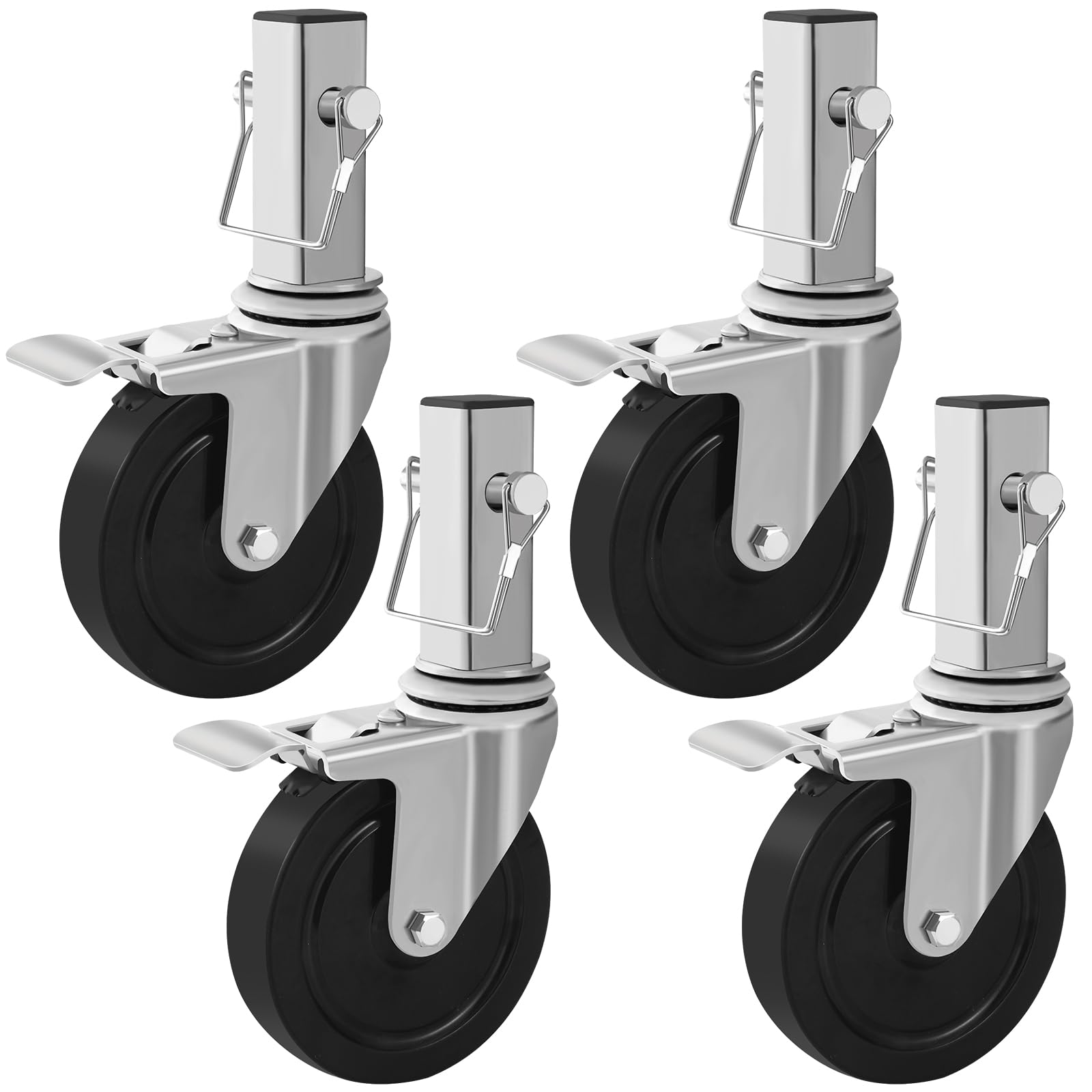 Besitu 5 inches Scaffolding Wheels Set of 4, Baker Scaffold Wheels with Dual Loc