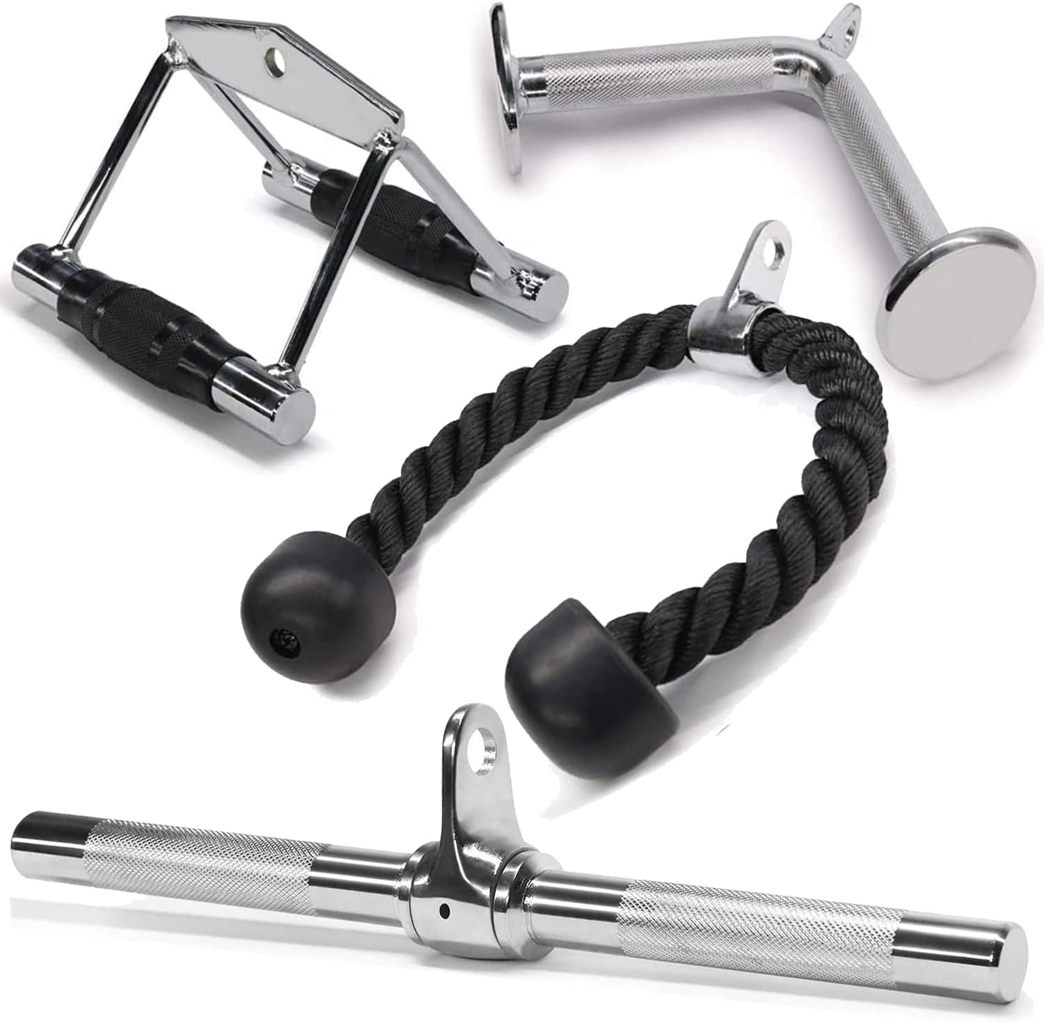 Yes4All Cable Attachment, Double D Handle, Single D Handle, Straight Bar, V-Shap