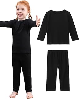 DIPUG Toddler Pajamas Long Sleeve Pajama Set for Kids Girls Pjs Boys Solid Soft Sleepwear 12M-7Y