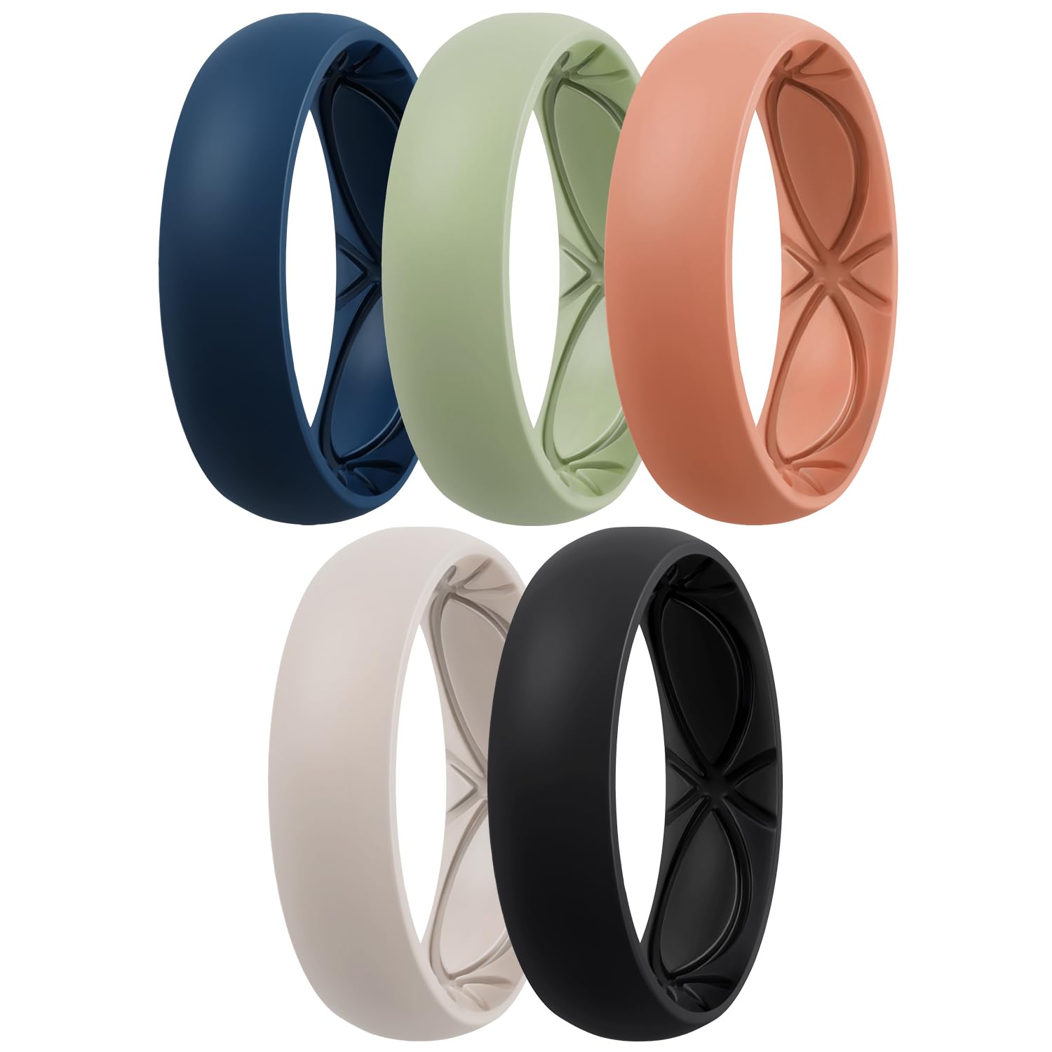 Egnaro 4/5/8 Variety Multipack Ergonomic Breathable Promise Ring 6mm Wide - 2mm 