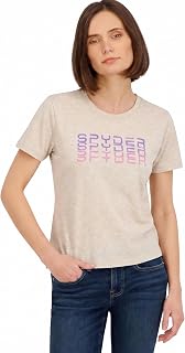 Spyder レディース ラインストーン ワードマーク グラフィック 半袖 Tシャツ