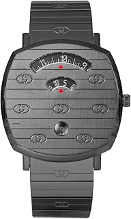Gucci YA157429 GRIP Quartz Watch, Gray, Stainless Steel, Sapphire Glass