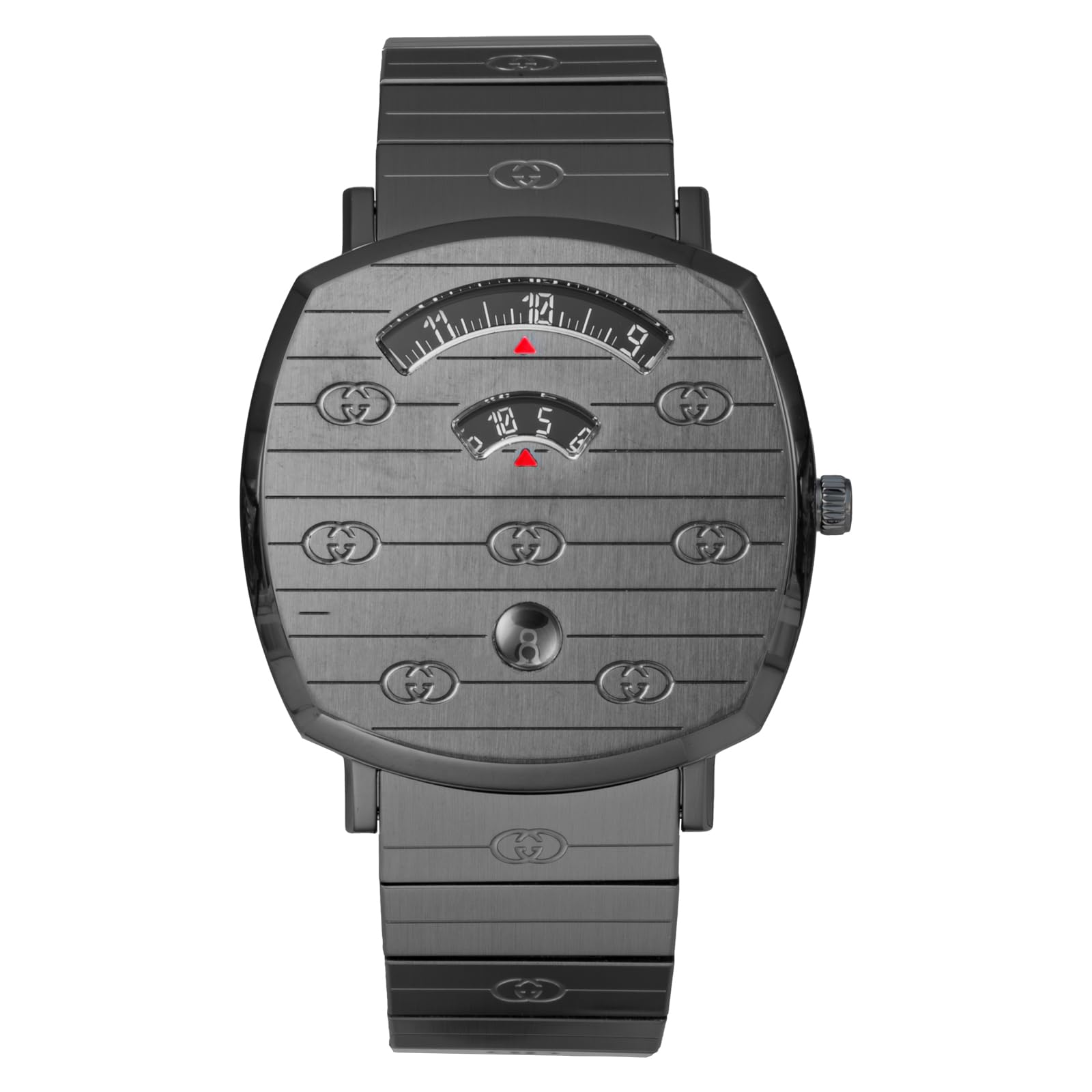 Gucci YA157429 GRIP Quartz Watch, Gray, Stainless Steel, Sapphire Glass