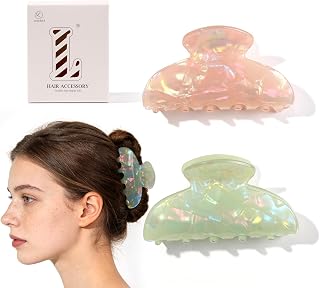 Hair Claw For Women - 3.1" Acrylic Non-Slip Tortoise Shell Clip Thick Thin Medium Fine Hairstyle Cute French Retro Style Joe Barrette Accessory Strong Hold