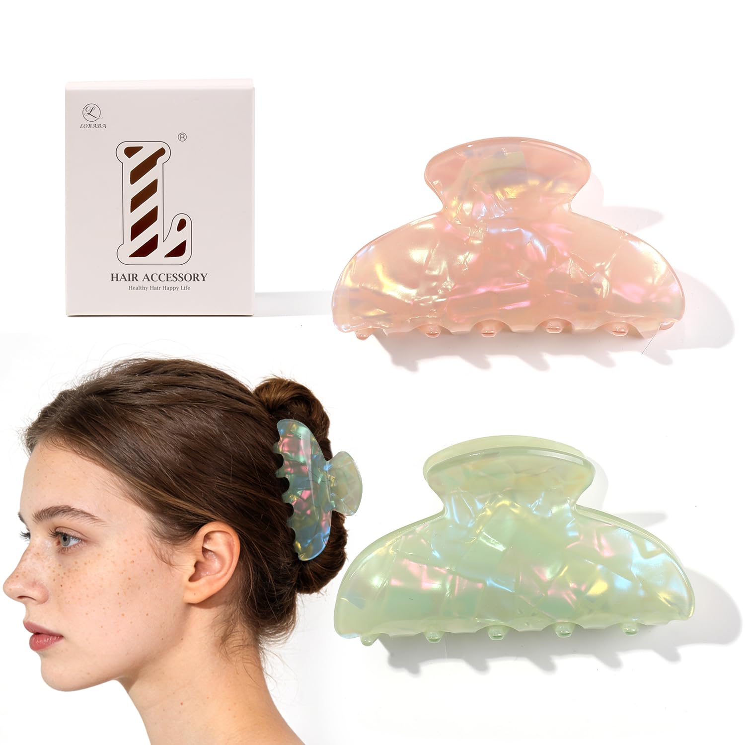 Hair Claw For Women - 3.1" Acrylic Non-Slip Tortoise Shell Clip Thick Thin Mediu