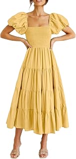 PRETTYGARDEN レディース スモックミディウェディングゲストドレス