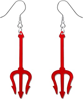 PEALICIOUS Halloween Earrings for Girls Matching Halloween Gothic Costumes | Red Devil Earrings, Dangle Skeleton Earring with Pumpkin, Black Witch Jewelry, Lightweight Acrylic, Spooky,Boo Basket Stuffer