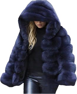 Lisa Colly Women's Winter Faux Fur Coat Fluffy Jacket