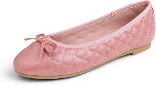 Feversole Women's Fashion Bow Tie Fashion Dress Quilted Ballet Flat, Round Toe Ballerina for Women
