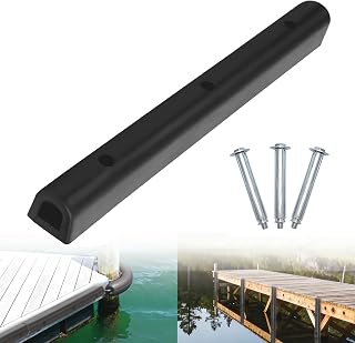 foriy Rubber Dock Bumper Heavy Duty D-Shape Dock Edge Bumper Guard Protector Strips with 3 Holes for Boat Docks Marinas Loading Docks Parking Spots 39’’x 3.9’’x 3.9"