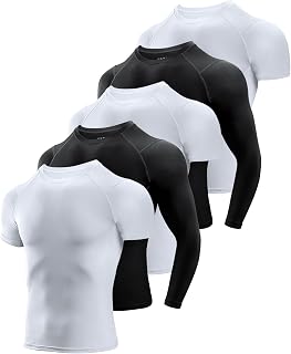 Niksa 2 Pièces Tee Shirt Compression Homme Maillot Running Baselayer Manches Longues