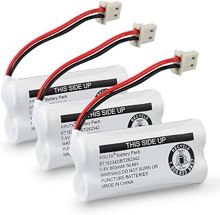 Kruta BT162342 BT262342 Cordless Phone Batteries Compatible with BT183342 BT283342 BT166342 BT266342 VTech CS6114 CS6419 CS6719 at&T EL52300 CL80111 Handset Telephone (Pack 3)