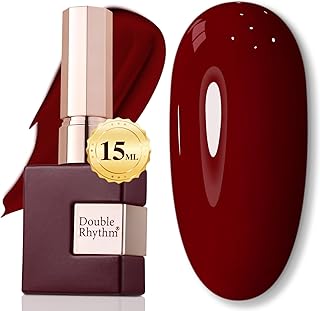 Double Rhythm 15ML Gel Nail Polish Pure Sheer Same Color Same Bottle Soak Off Gel Polish Art Manicure Salon DIY at Home for Women (Burgundy-A1129)