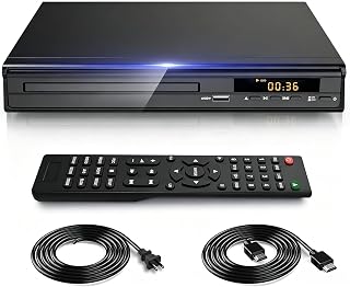 DVD Player, HDMI AV Output, All Region Free CD DVD Players for TV | DVD players with NTSC / PAL system, Supports Mic's & USB input, Package includes HDMI / RCA Cables and Remote Control