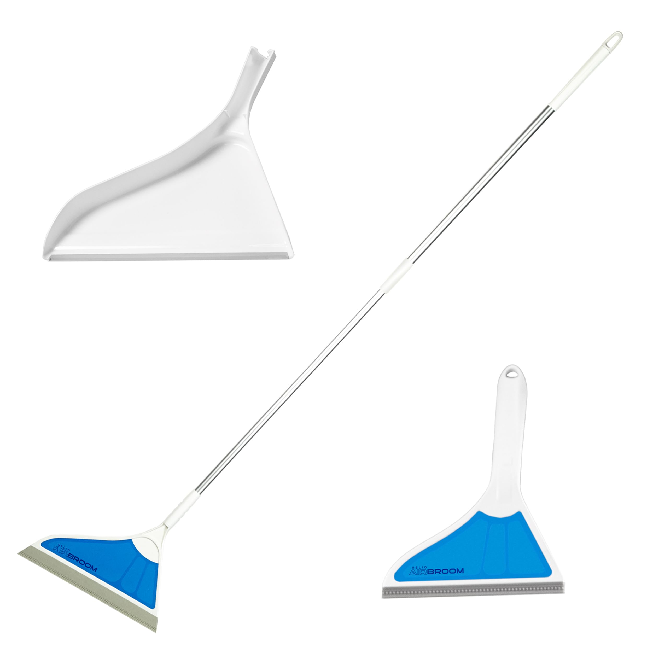 Helio AirBroom 3-Piece Sweeper, Squeegee & Dustpan for Wet/Dry Cleaning | Pet ha
