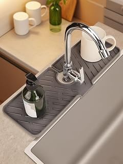 Silicone Faucet Splash Guard, Sink Protectors for Kitchen Sink, 17.7" x 6.3", Backsplash Behind Faucet, Keep Dry