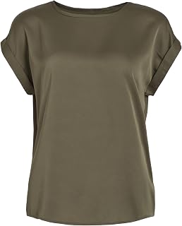 Vila Women’s Viellette S/S Satin Top, Noos, 14059563