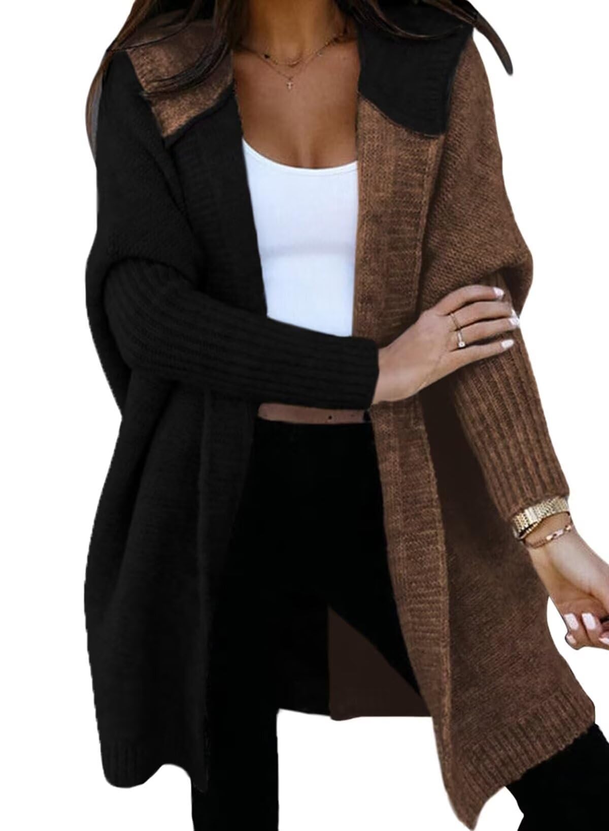Astylish Women 2026 Hooded Knit Cardigan Sweaters Fall Clothes