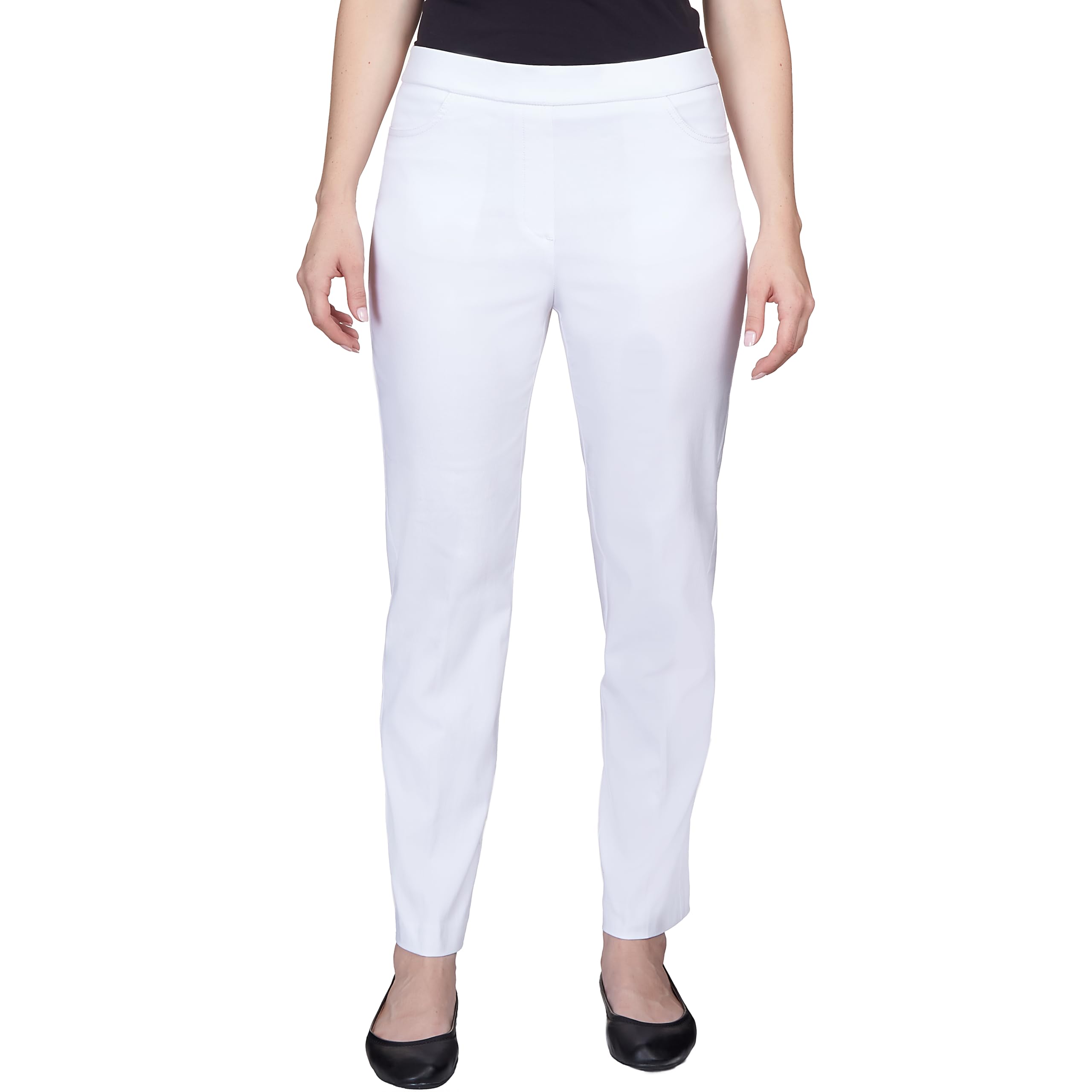 Alfred Dunner Women's Classic Allure Stretch Pull on Short Length Pant